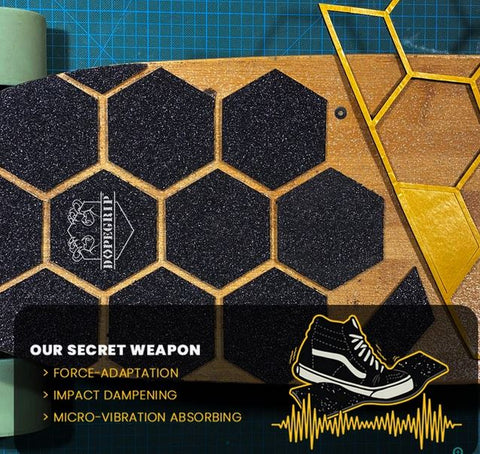 Dope Grip™ Pro Griptape – Universal Hexagon - for all boards